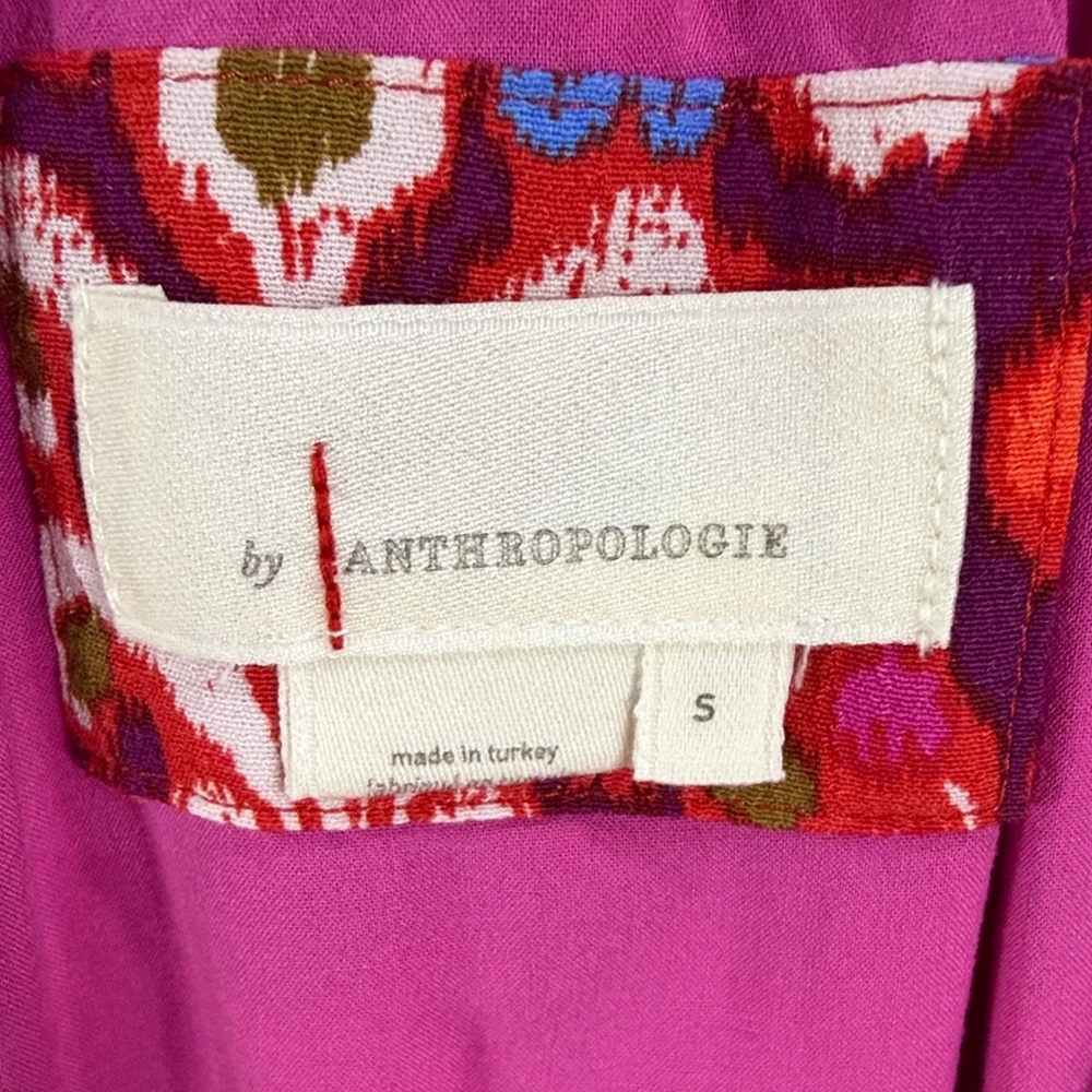 Anthropologie ,Size S,Floral V-Neck Women dress - Red and Pink - Picture 5 of 15